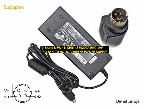 *Brand NEW* 19V 4.74A LI SHIN LSE0202A1990 4 Pin AC DC ADAPTER POWER SUPPLY